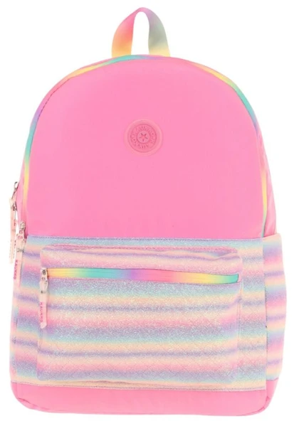 Kaukko Brush Üç Bölmeli Kız Çocuk Pembe Çok Renkli Okul Çantası - K1823 - Resim 2