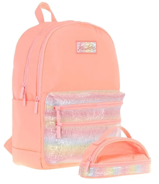 Kaukko Magic Dreams Okul Sırt Çantası ve Şeffaf Kalem Çantası Seti - Kız Çocuk - Somon ürün görseli