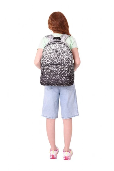 Kaukko Dots Kız Çocuk Üç Bölmeli İlkokul ve Ortaokul Çantası - Siyah Nokta Desenli - K1804 - Resim 6