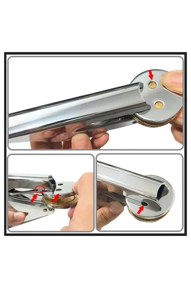 Soğuk Mühür Kabartma Damga A4 Uzun Kol Masaüstü Çelik Mühür - 10