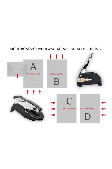 Soğuk Mühür Kabartma Damga A4 Uzun Kol Masaüstü Çelik Mühür - 2