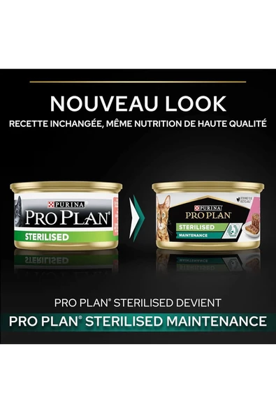 Proplan Sterilised Ton Balıklı Ve Somonlu Kısırlaştırılmış Yetişkin Kedi Maması Konserve 12x85 Gr - Resim 2