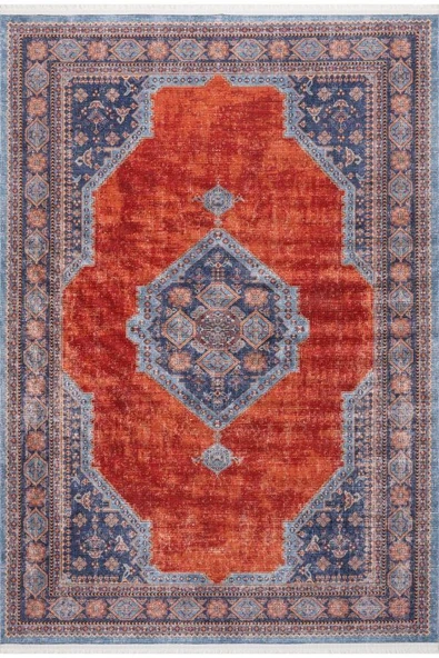 Pastel Halı Twist PS1246 Kırmızı Lacivert Serisi Salon Oturma Yatak Odası Halısı