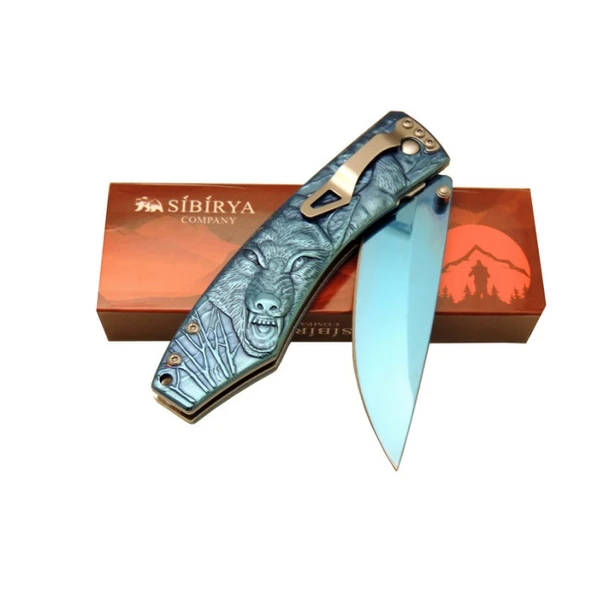 Sibirya Kurt Çakı Mavi Marka:Sibirya Ürün Kodu: S-2072L 21 CM - Resim 2
