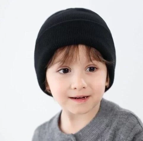 Erkek Çocuk Katlamalı Basic Bere - Siyah ürün görseli