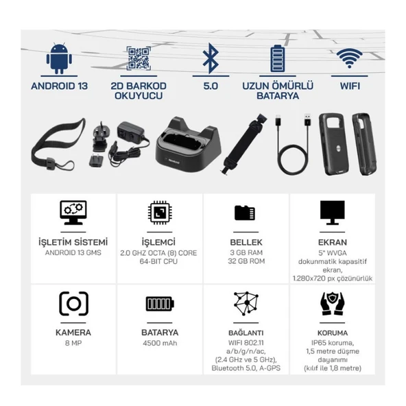 Newland MT90 Android 13 El Terminali - 2