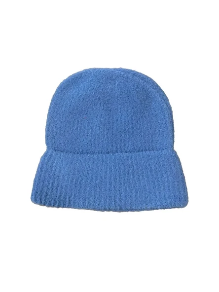 Unisex Tam Kalıp İnce Sakallı Triko Bere - Indigo ürün görseli