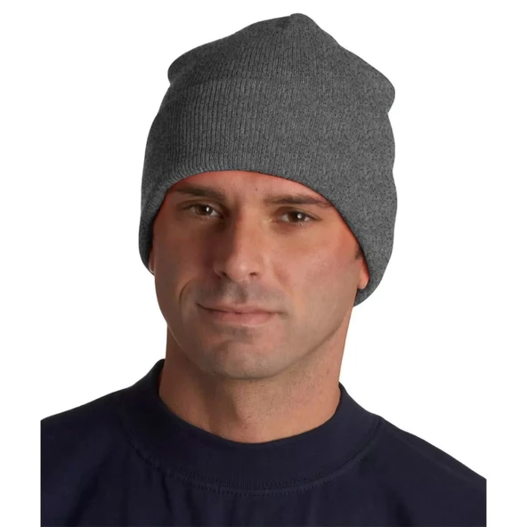 Tam Kalıp Kışlık Triko Bere - Antrasit - Resim 2