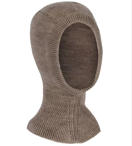 Kışlık Tam Kalıp Boğazlı Dokuma Triko Bere - Vizon ürün görseli