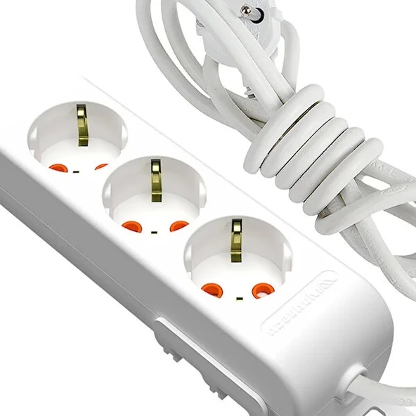 3'lü 3 metre kablolu grup priz anahtarsız "çocuk korumalı" ürün görseli