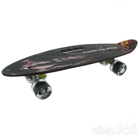 885 Desenli Orta Boy Işıklı Kaykay 60 cm - 1