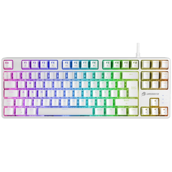 GAMEBOOSTER G23 Enigma TKL Rainbow Aydinlatmali Red Switch Mekanik Beyaz Oyun Klavyesi