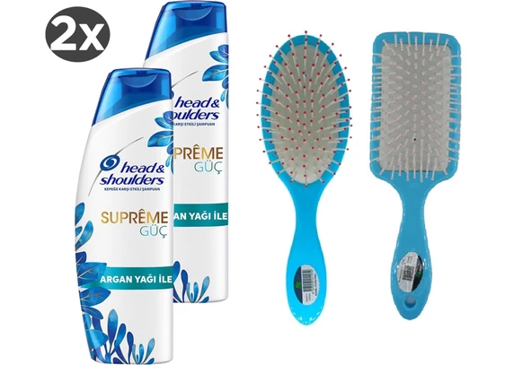 head and shoulders Supreme Şampuan Güç 300 ml 4 Adet Saç Fön Fırçası Oval Fırçası Tarak 1+1 Adet
