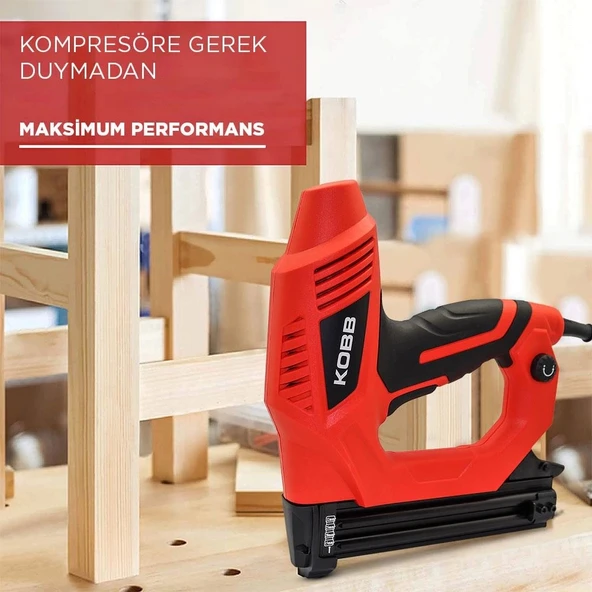 KOBB KBZ90 15-25mm Zımba ve 15-32mm Profesyonel Çivi Çakma Makinesi + 3000 adet Yedek Zımba ve Çivi - Resim 9