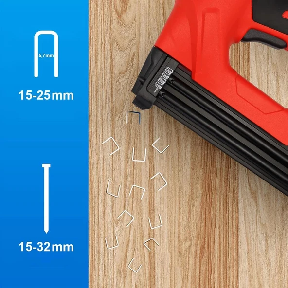 KOBB KBZ90 15-25mm Zımba ve 15-32mm Profesyonel Çivi Çakma Makinesi + 3000 adet Yedek Zımba ve Çivi - Resim 2