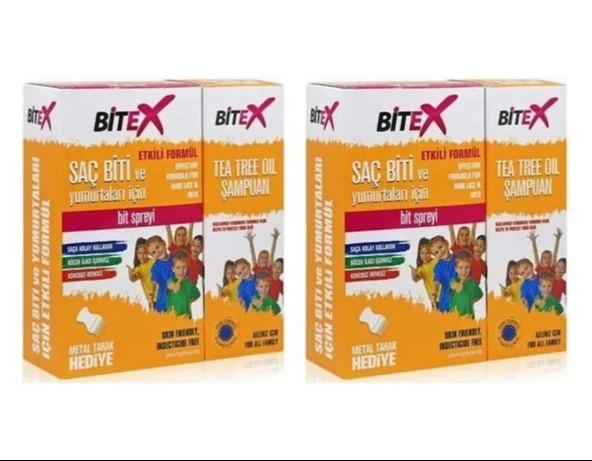 Bitex Bit ve Sirke Spreyi 100 ml + Şampuan 150 ml Çelik Tarak Hediyeli 2 Adet
