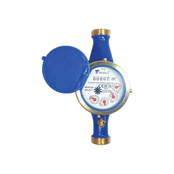 Anadolu Uyumlu Su Saati – Mercan MD-20-T 3/4” (20 mm) Mekanik Sayaç – Resmi Onaylı ve Damgalı TG-TRK - 1