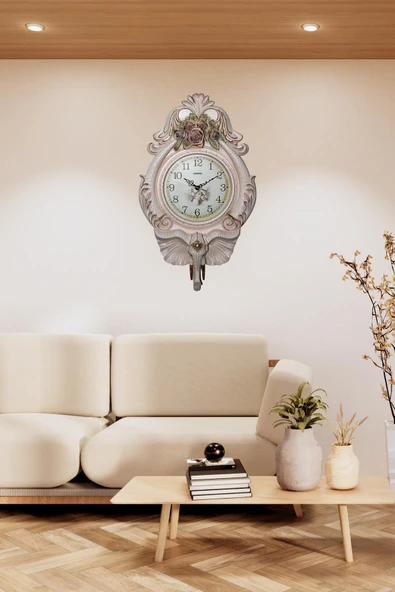 Duvar Saati Fil Temalı Büyük Polyester Saat Ack No.2 40 x 67 cm - Resim 6