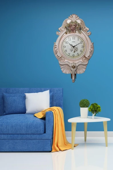 Duvar Saati Fil Temalı Büyük Polyester Saat Ack No.2 40 x 67 cm - Resim 5