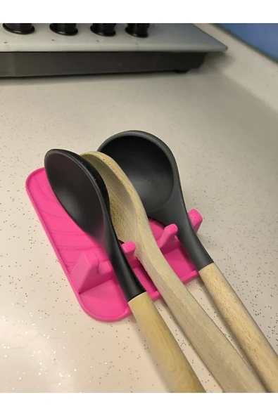 4 Bölmeli Tezgah Üstü Kaşık Kepçe Altlığı-Tencere Kapağı Tutucu - Resim 2