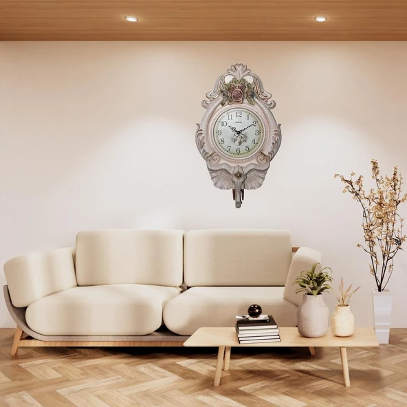 Duvar Saati Fil Temalı Büyük Polyester Saat Ack No.2 40 x 67 cm - Resim 3