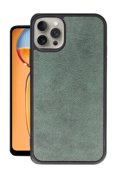 iPhone 14 Pro Max Kılıf Aras Deri Kapak - Koyu Yeşil ürün görseli