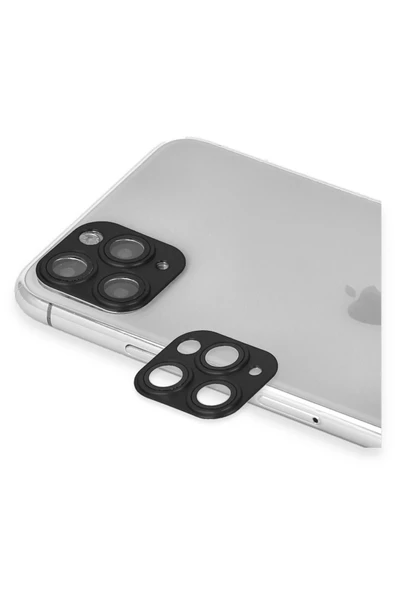 iPhone 11 Pro Max Pers Alüminyum Kamera Lens - Siyah
