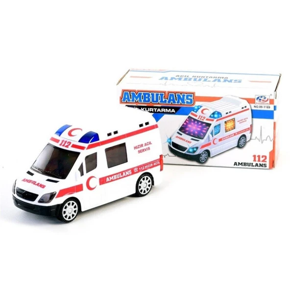 Ctoy Pilli 3D Işıklı Ve Sesli Ambulans