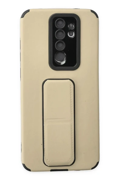 Xiaomi Redmi Note 8 Pro Kılıf Mega Standlı Silikon - Gold - 1