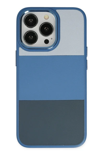 iPhone 14 Pro Max Kılıf King Kapak - Açık Mavi-Lacivert ürün görseli