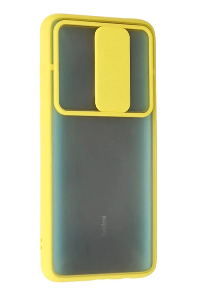 Xiaomi Redmi Note 8 Pro Kılıf Palm Buzlu Kamera Sürgülü Silikon - Sarı - 3