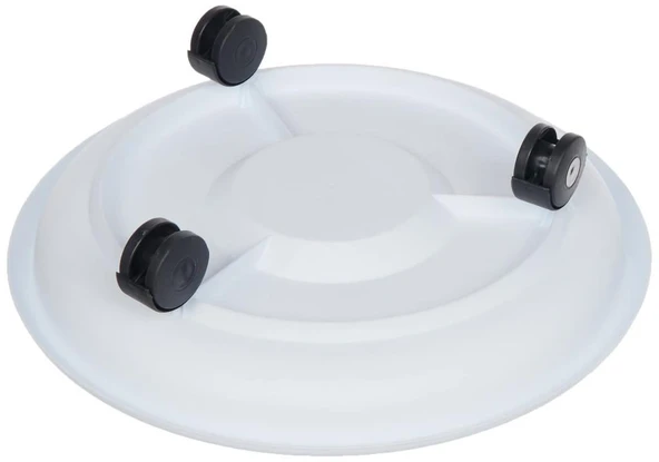 Omnipazar SO-TT02 Tekerlekli Saksı Tabağı No 2 Beyaz 3 Adet - Resim 3