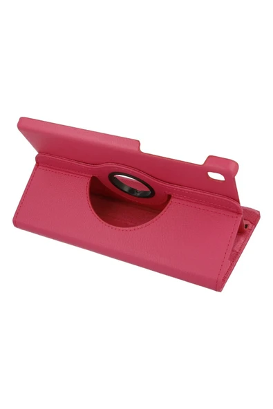 Samsung Galaxy T220 Tab A7 Lite 8.7 Kılıf 360 Tablet Deri Kılıf - Pembe