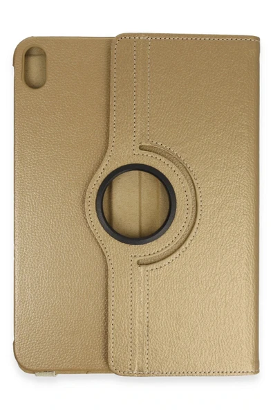 iPad 2022 10.9 (10.nesil) Kılıf 360 Tablet Deri Kılıf - Gold