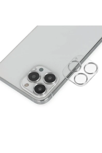 iPhone 14 Pro Max Band Metal Kamera Lens - Gümüş