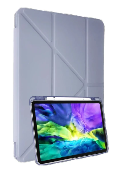 Samsung Galaxy P610 Tab S6 Lite 10.4 Kılıf Kalemlikli Mars Tablet Kılıfı - Açık Mor