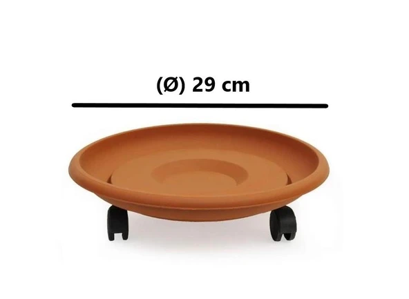 Omnipazar SO-TT02 Tekerlekli Saksı Tabağı No 2 Kiremit 3 Adet - Resim 2