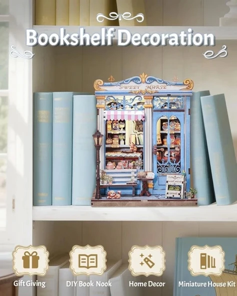 CUTEBEE DIY Kitap Köşesi Seti Toz Kapaklı - 4