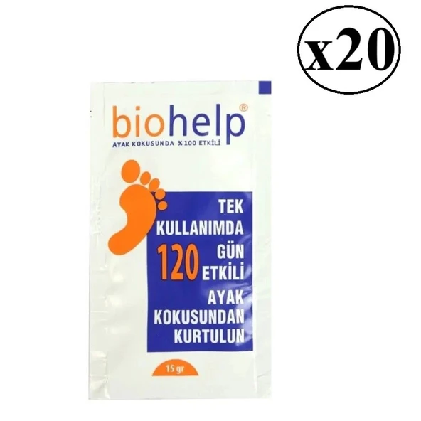 Biohelp Ayakkabı Koku Giderici Toz 15 Gr 20 Adet