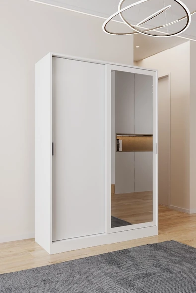 AEKA AE-3071 Patentli İdeal Aynalı Vestiyer Portmanto Ayakkabılık Raflı Askılıklı, Beyaz ürün görseli