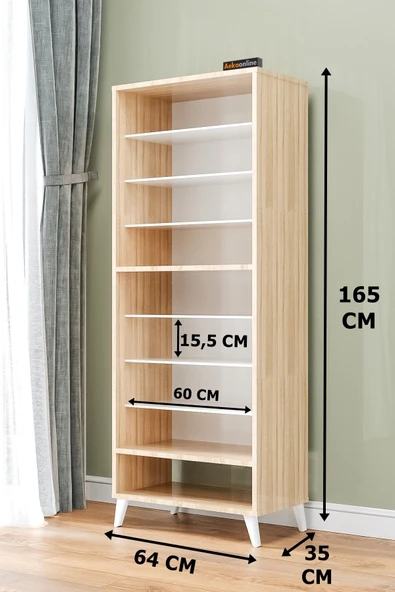 AEKA Ae-1088 Patentli Imaj Sonomo Ayakkabılık, 9 Raflı, Ayaklı, 4 Kapaklı Çok Amaçlı Dolap, Kiler Dolabı - 3