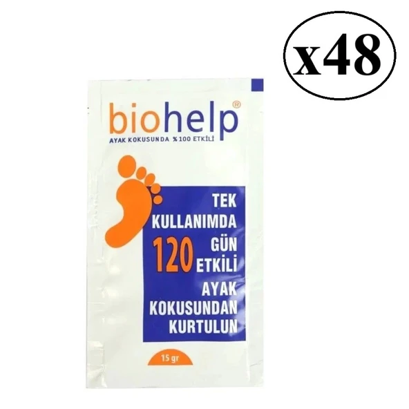 Biohelp Ayakkabı Koku Giderici Toz 15 Gr 48 Adet