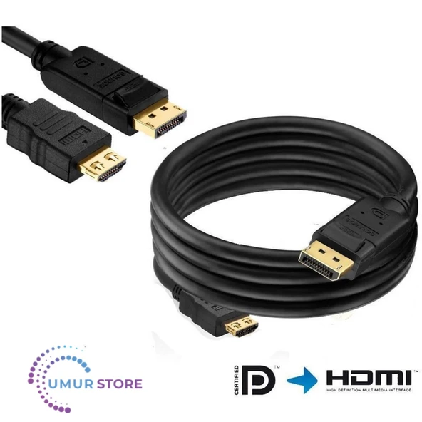 Displayport To HDMI Dönüştürücü Kablo 5 Metre ürün görseli 1