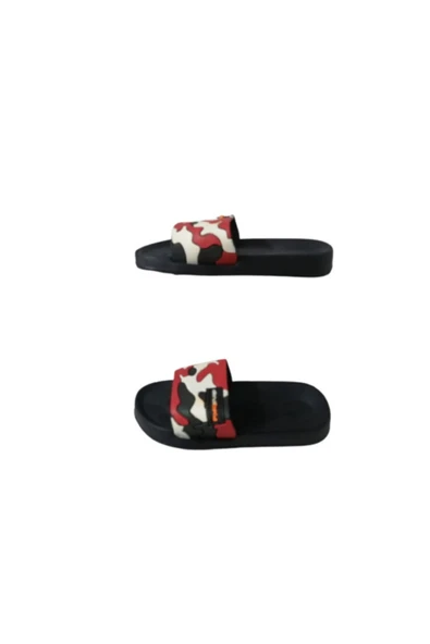 Akınal Bella Ak1937-010 Unisex Çocuk Siyah Kırmızı Günlük Yürüyüş Terlik - Resim 4