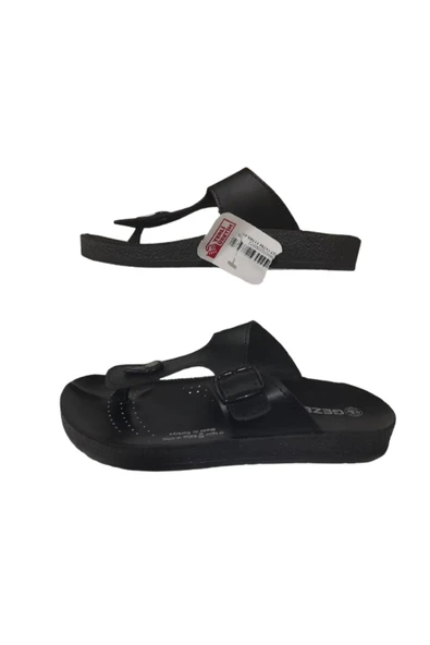 GEZER Siyah Unisex Rahat Hafif Ve Şık Parmak Arası Terlik - Resim 4