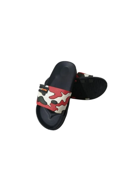 Akınal Bella Ak1937-010 Unisex Çocuk Siyah Kırmızı Günlük Yürüyüş Terlik - Resim 3