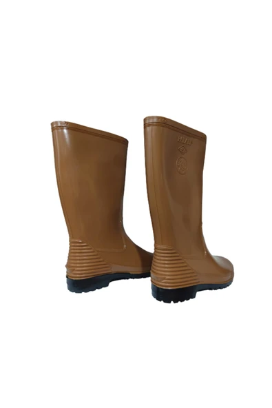 PALALI Palalı Unisex Açık Kahve Siyah Taban Uzun Yağmur Çizmesi - 2