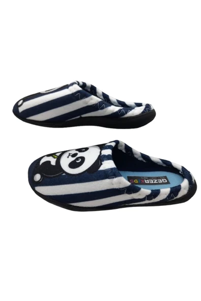GEZER Çocuk Lacivert-Beyaz Ultra Hafif Panda Desenli Ev İçi Terlik gzrtr965210 - Resim 2