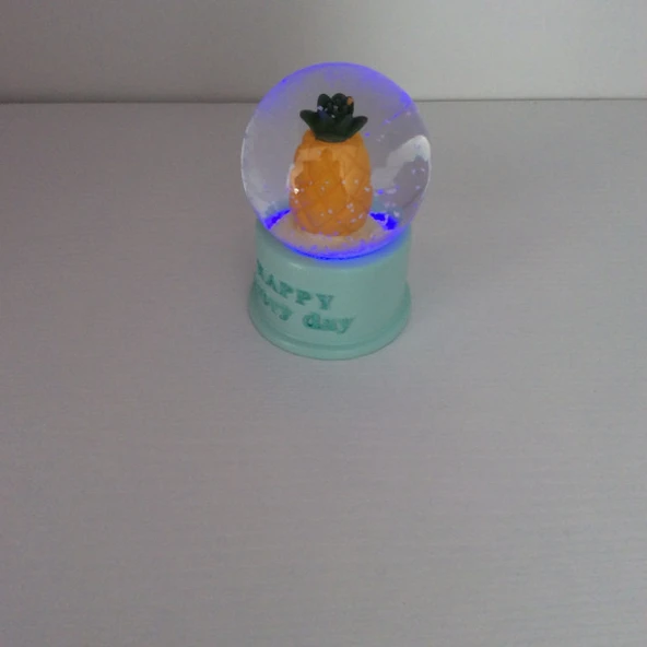 Ananaslı Renkli Işıklı Kar Küre Mini - 3