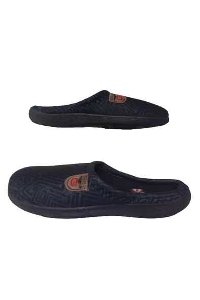 GEZER Erkek Lacivert -Mavi Çizgili Ortopedik Taban Günlük Ev İçi Terlik Gezerr302-11